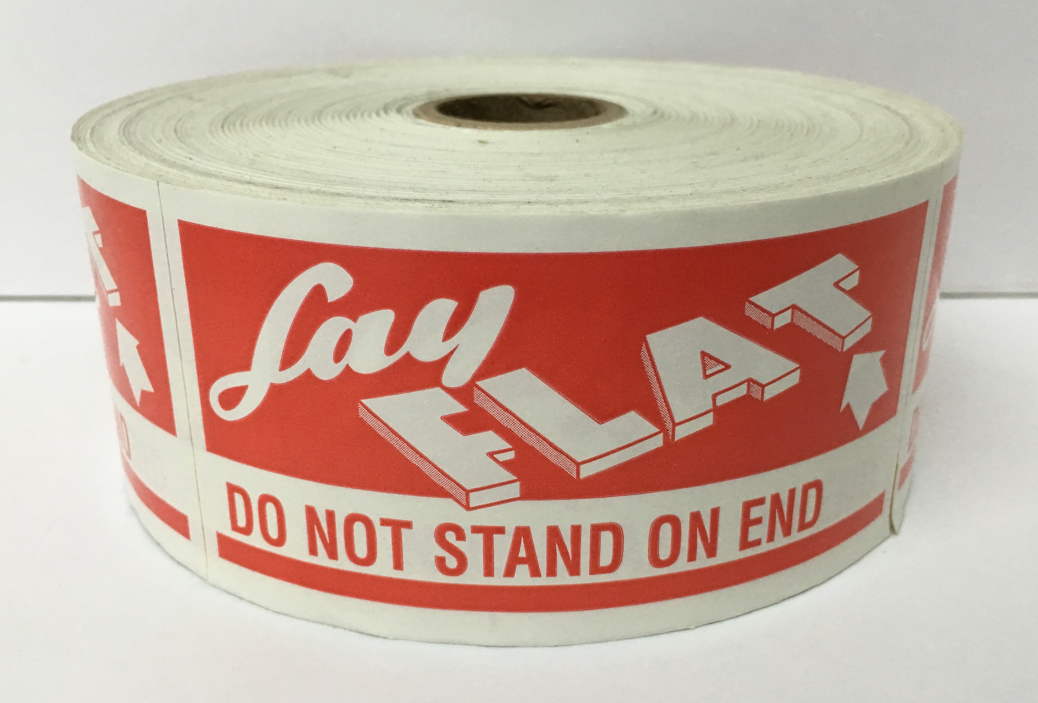 LAY FLAT / DO NOT STAND ON END Labels - 2" x 4", 500/Roll