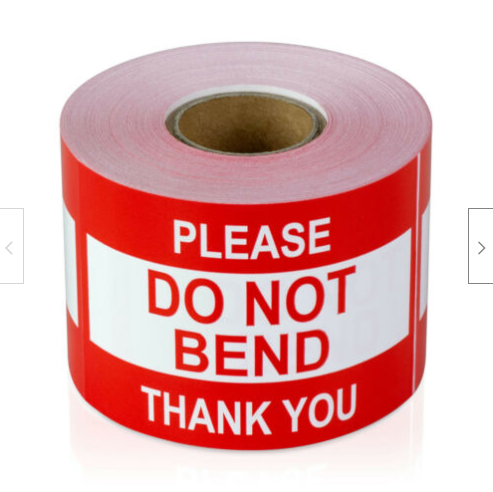 Do Not Bend Stickers | 2"x3" | 500 Labels 1 Roll | Free Shipping!