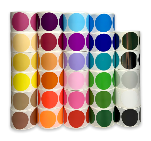  Blank .50" (1/2" inch) Round Color Coding Labels | Rolls 1000 Labels | Choose Your Color | Free Shipping!