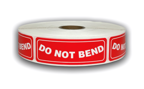 DO NOT BEND Stickers | 1" x 3" | Offered in Rolls of 500 Labels and 1000 Labels | Free Shipping!