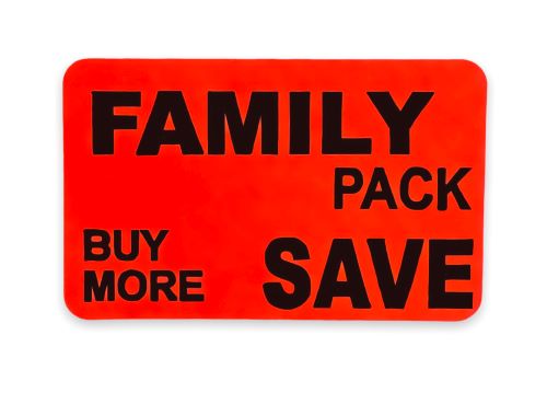 1000 Retail Labels - Family Pack / Buy More / Save - 1.25" x 2" 