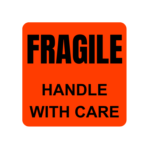 FRAGILE Handle with Care Stickers | 1.5"x1.5" Bright Red | Self-adhesive | 300 Labels 1 Roll | Free Shipping! 