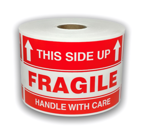 Fragile This Side Up Shipping Stickers | 3"x5" | 250 Labels  | Free Shipping!