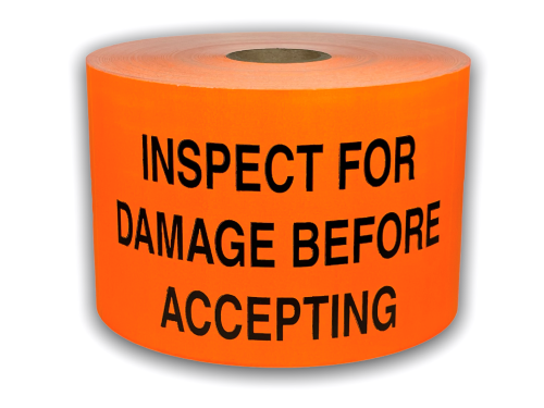 INSPECT FOR DAMAGE BEFORE ACCEPTING | 3"x5" Orange Stickers | 250 Labels Per Roll | Free Shipping!