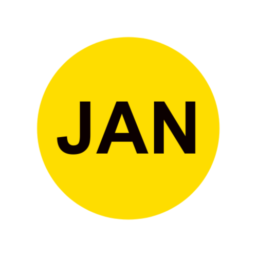 Months of the Year: January Stickers | 2-inch 