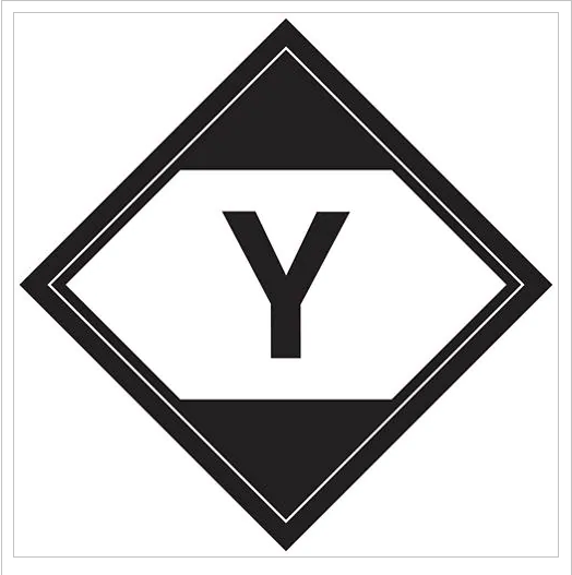 Limited Quantity "Y" Stickers D.O.T. Other Regulated Labels | 4.25"x4.25" | 500 Labels 