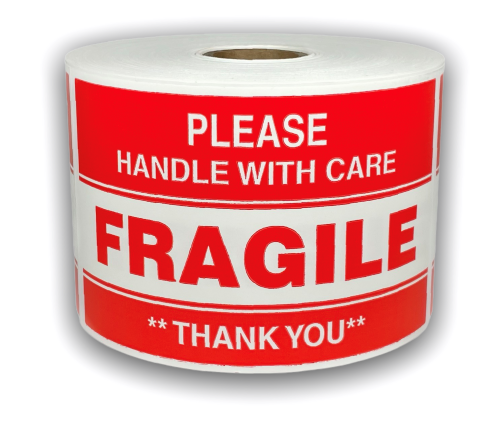 Please Fragile Handle with Care Stickers | 3"x5" | 250 Labels | Free Shipping!