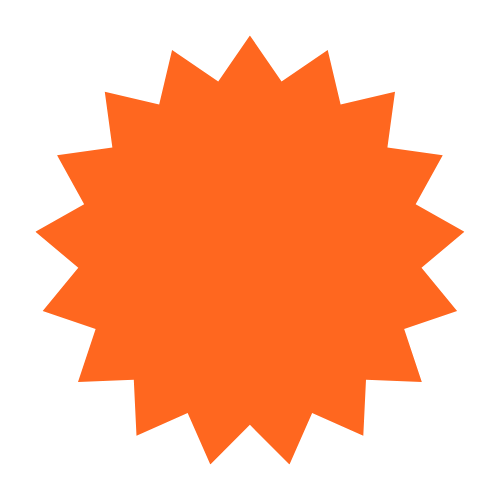 Orange 2" Starburst Labels | Self-adhesive | 300 Labels 