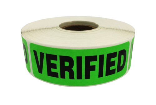 Verified Stickers - 1"x3", 500 Labels 