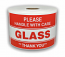 Please GLASS Handle With Care Labels - 3" x 5" / 250 Labels Per Roll