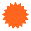 Orange 2" Starburst Labels | Self-adhesive | 300 Labels Per Roll | Free Shipping!