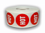 Hot Red/White Packaging Stickers -  1-1/8" Round, 1000 Labels 