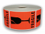 Br/Red Broken Glass Fragile Stickers | 2"x3" | 500 Labels 1 Roll | Free Shipping!