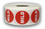 Mild Red/White Packaging Stickers -  1-1/8" Round, 1000 Labels     