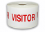 Red Visitor (only) Stickers | 2"x3" | Self-adhesive | 500 Labels 