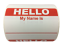 Red Hello My Name Is Stickers | 2"x3-1/2" | Self-adhesive | Choose from Rolls of 100, 300, and 500 Labels! | Free Shipping!     