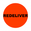 Redeliver Stickers | 2" Round Red Labels | Self-adhesive | 300 Labels | Free Shipping!   