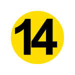 Inventory Control Number 14 (Fourteen) | 2" Circle Labels | Self-adhesive | 500 Stickers | Free Shipping!    