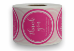 Pink Thank You For Supporting Our Small Business Stickers | 2" Round | Self-adhesive | 300 Labels 1 Roll | Free Shipping!    