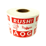 RUSH! AOG Aircraft on Ground Labels | 2x2 inch (2"x2") Red Stickers | Self-Adhesive | 300 Labels Per Roll | Free Shipping!   