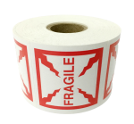 Fragile Labels  | 2x2 inch (2"x2") Red Stickers | Self-Adhesive | 300 Labels Per Roll | Free Shipping! 