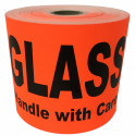Br/Red Glass Handle with Care Stickers | 4"x6" | 250 Labels | Free Shipping! 