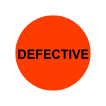 Defective Stickers | 2" Round Red Labels | Self-adhesive | 500 Labels | Free Shipping!     