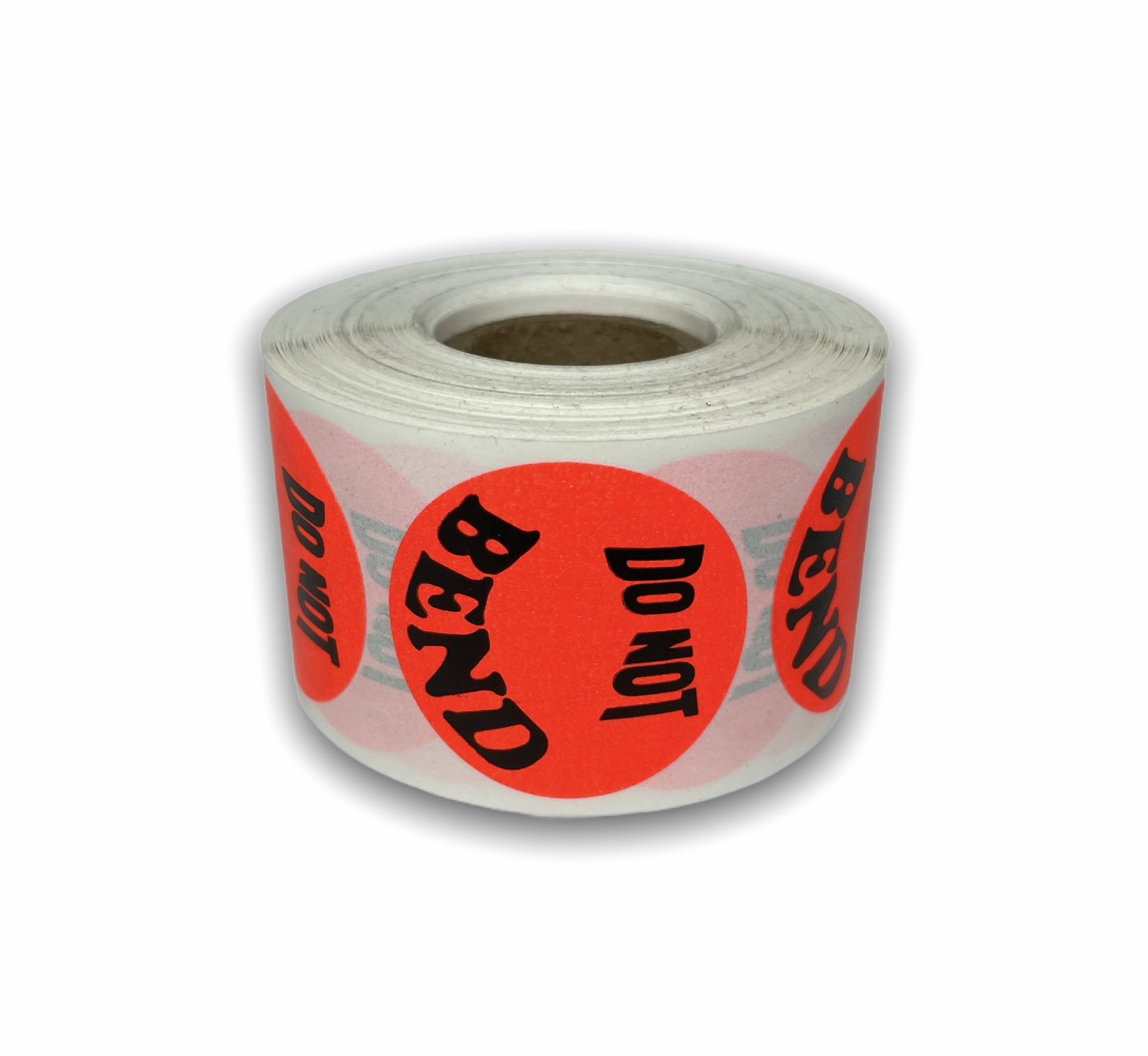 Do Not Bend Stickers | 1.5" Bright Red Circle | Self-adhesive | 300 Labels 1 Roll | Free Shipping!