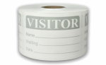 Grey Visitor Stickers - Name, Visiting, Date | 2"x3" | Self-adhesive | 500 Labels 1 Roll | Free Shipping!   
