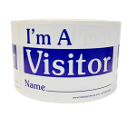 Blue I'm A Visitor Stickers | 2"x3" | Self-adhesive | 300 Labels 