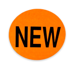 NEW Stickers | 1.5" Orange Circle | Self-adhesive | Offered in Rolls of 500 and 1000 | Free Shipping!