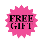 10 Roll Pack of Free Gift Labels | Pink 2" Starburst Stickers | Self-adhesive | 300 Labels Per Roll | Free Shipping!   