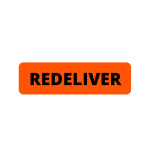 REDELIVER Stickers | 1" x 3" Red | Offered in Rolls of 500 Labels and 1000 Labels | Free Shipping! 