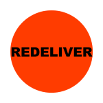 Redeliver Stickers | 2" Round Red Labels | Self-adhesive | 500 Labels | Free Shipping!   