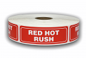 Red Hot Rush Stickers - 1"x3", 500 Labels 