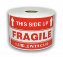 FRAGILE 'This Side Up' Labels - 3" x 5" / 250 Labels Per Roll