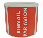 AIRMAIL PAR AVION Stickers | 1.5"x1.5" Red | Self-adhesive | 300 Labels 1 Roll | Free Shipping!  