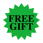 10 Roll Pack of Free Gift Labels | Green 2" Starburst Stickers | Self-adhesive | 300 Labels Per Roll | Free Shipping!    
