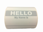 Grey Hello My Name Is Stickers | 2"x3-1/2" | Self-adhesive | Choose from Rolls of 100, 300, and 500 Labels! | Free Shipping!   