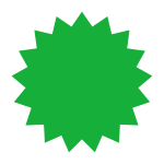 Green 2" Starburst Labels | Self-adhesive | 300 Labels Per Roll | Free Shipping!   
